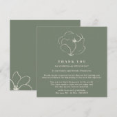 Invitation Vert sauge Indie Rustique Simple merci (Devant / Derrière)