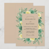 Invitation Vert sauge luxuriant mariage rustique (Devant / Derrière)