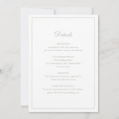 Invitation Vert sauge Mariage Classique Élégant (Dos)