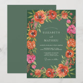 Invitation Vert sauge Mariage rustique abondant (Devant / Derrière)