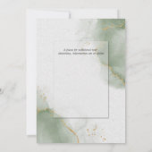 Invitation Vert sauge mat or de mariage (Dos)