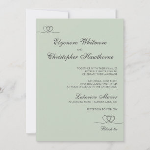 Invitation Vert sauge Moderne Chic Mariage Mix and Match