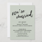 Invitation Vert sauge Nous sommes mariés Réception de mariage (Devant)