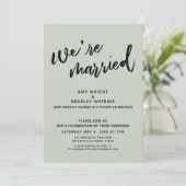 Invitation Vert sauge Nous sommes mariés Réception de mariage (Debout devant)