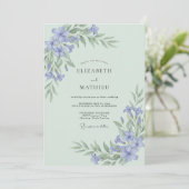 Invitation Vert sauge paisible mariage botanique (Debout devant)