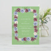 Invitation Vert Sauge Prairie Vive Mariage (Debout devant)