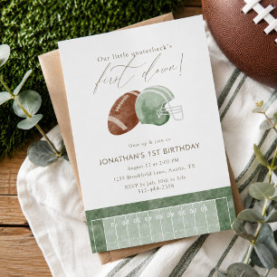 Invitation Vert sauge premier down football premier anniversa