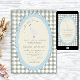 Invitation Vert Sauge Prépa Petit Canard Bébé Féérique