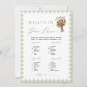 Invitation Vert sauge Que contient votre sac à main ? Jeu de (Devant)