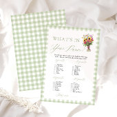 Invitation Vert sauge Que contient votre sac à main ? Jeu de