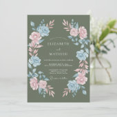 Invitation Vert sauge Régale Botanique Mariage (Debout devant)