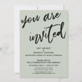 Invitation Vert sauge Vous êtes invités Réception après maria (Devant)