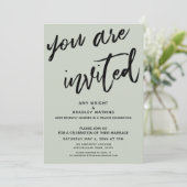 Invitation Vert sauge Vous êtes invités Réception après maria (Debout devant)