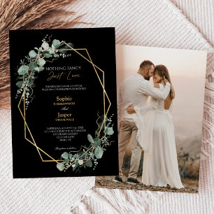 Invitation Vert Simple Noir Rien Fancy Mariage Photo