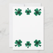 Invitation Vert Sparkle Shamrock St. Patrick's Day Blanc (Dos)