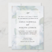 Invitation Vert Succulent Feuille d'eau Aquarelle Botanique (Devant)