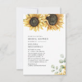 Invitation Vert tournesol Aquarelle Fête des mariées florale (Devant)