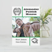 Invitation Vert traditionnel - Annonce de remise de diplômes (Debout devant)