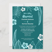 Invitation Vert tropical Turquoise moderne Mariage Turquoise (Devant)