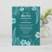 Invitation Vert tropical Turquoise moderne Mariage Turquoise (Debout devant)