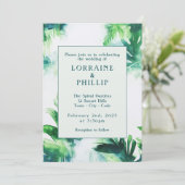 Invitation Vert tropicale Élégant vert botanique feuillus (Debout devant)
