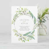 Invitation Vert verdoyant| Mariage d'aquarelle tendance (Debout devant)