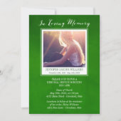 Invitation Vert vert dans le mémorial affectueux de photo de (Devant)