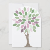 Invitation Vert violet moderne Arbre Chrysanthème Mariage (Dos)