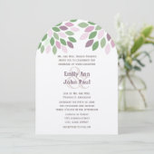 Invitation Vert violet moderne Arbre Chrysanthème Mariage (Debout devant)