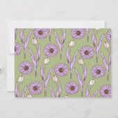 Invitation Vert violet rétro Y2K Funky Hippie Flower Motif (Dos)