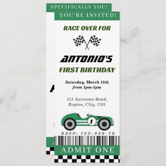 Invitation verte (Devant / Derrière)