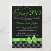 Invitation verte blanche noire d'obtention du (Devant)