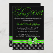 Invitation verte blanche noire d'obtention du (Devant / Derrière)