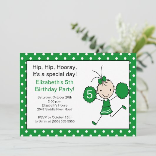 Invitation verte d'anniversaire d'acclamation de (Debout devant)