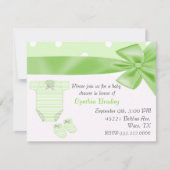 Invitation verte de baby shower (Devant)