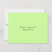 Invitation verte de baby shower (Dos)