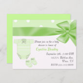 Invitation verte de baby shower (Devant / Derrière)