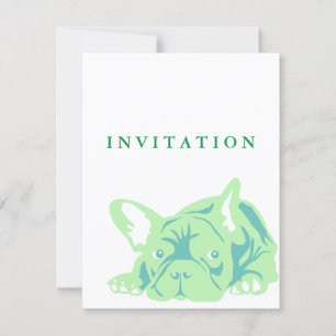 Invitation verte de Bulldog français