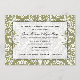 Invitation verte de damassé de 311 Jessica