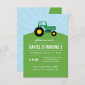 Invitation verte de fête d'anniversaire de (Devant / Derrière)