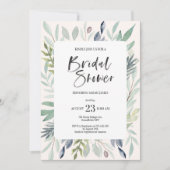 Invitation verte de Fête de la mariée de feuillage (Devant)