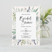 Invitation verte de Fête de la mariée de feuillage (Debout devant)