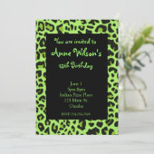 Invitation verte de filles d'impression de Jaguar (Debout devant)