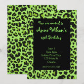 Invitation verte de filles d'impression de Jaguar (Devant / Derrière)