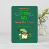 Invitation verte de gnome pour la Saint-Patrick (Debout devant)