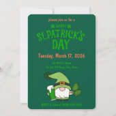 Invitation verte de gnome pour la Saint-Patrick (Devant)