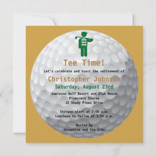 Invitation verte de partie de retraite de golf de (Devant)