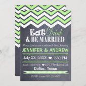 Invitation verte de répétition de Chevron (Devant / Derrière)