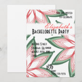 Invitation verte du Flowers Bachelorette Party (Devant / Derrière)