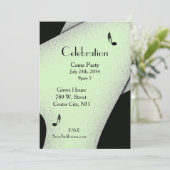 Invitation verte élégante pour fête 5"x 7" (Debout devant)